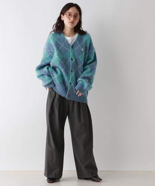 BEVERLY HILLS POLO CLUB（ビバリーヒルズポロクラブ）の「BEVERLY HILLS POLO CLUB/チェックニットカーディガン（カーディガン/ボレロ・レディース・オレンジ/パープル・FREE）」の10枚目の写真