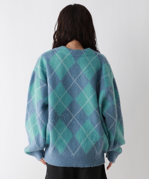 BEVERLY HILLS POLO CLUB（ビバリーヒルズポロクラブ）の「BEVERLY HILLS POLO CLUB/チェックニットカーディガン（カーディガン/ボレロ・レディース・オレンジ/パープル・FREE）」の12枚目の写真