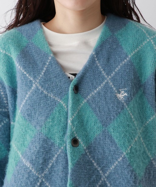 BEVERLY HILLS POLO CLUB（ビバリーヒルズポロクラブ）の「BEVERLY HILLS POLO CLUB/チェックニットカーディガン（カーディガン/ボレロ・レディース・オレンジ/パープル・FREE）」の13枚目の写真