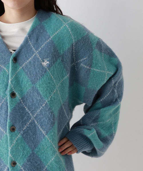 BEVERLY HILLS POLO CLUB（ビバリーヒルズポロクラブ）の「BEVERLY HILLS POLO CLUB/チェックニットカーディガン（カーディガン/ボレロ・レディース・オレンジ/パープル・FREE）」の14枚目の写真