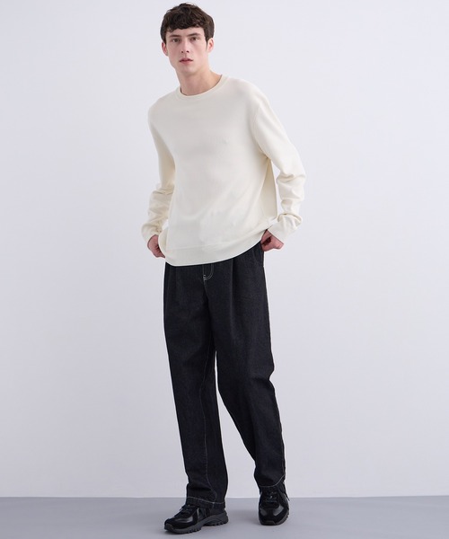 UNITED TOKYO（ユナイテッドトウキョウ）の「13oz ハイツイスト デニム イージーパンツ（デニムパンツ・メンズ・ブラック/インディゴブルー・1/2）」の12枚目の写真