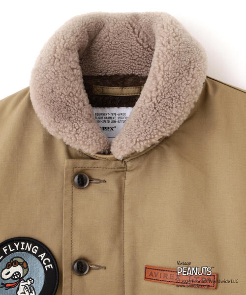 PEANUTS（ピーナッツ）の「《AVIREX × PEANUTS》N-1 "FLYING ACE" / N-1 "フライング エース" / ピーナッツ / アヴィレックス（ミリタリージャケット・メンズ・カーキ・XX-LARGE/X-LARGE/LARGE/MEDIUM）」の4枚目の写真