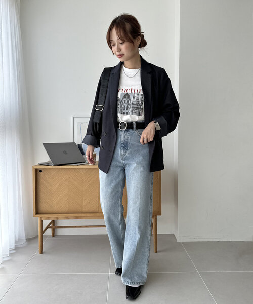 DISCOAT（ディスコート）の「ニュアンスバックル太レザーベルト（ベルト・レディース・ブラック/グレイッシュベージュ・FREE）」の12枚目の写真