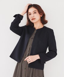 品■UNTITLED■サイズ46■ウォシャブル・ノーカラージャケット■黒■通勤 UNTITLED ジャケット ノーカラージャケット 「通勤スーツ/日本製