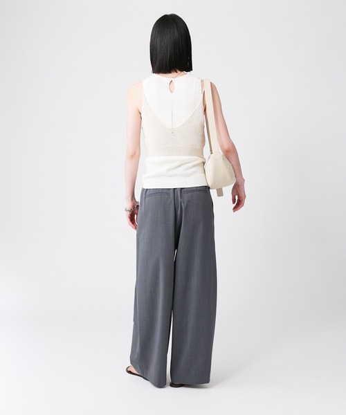 セール】ギャバハイウエストタックパンツ（その他パンツ