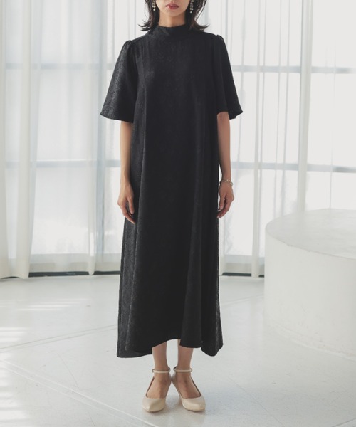 Dorry Doll（ドリードール）の「フラワージャガードフレアードレス　オケージョンドレス（ドレス・レディース・ブラック/ブルー/グリーン・MEDIUM）」の7枚目の写真