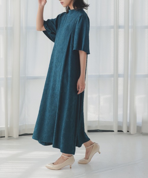 Dorry Doll（ドリードール）の「フラワージャガードフレアードレス　オケージョンドレス（ドレス・レディース・ブラック/ブルー/グリーン・MEDIUM）」の13枚目の写真