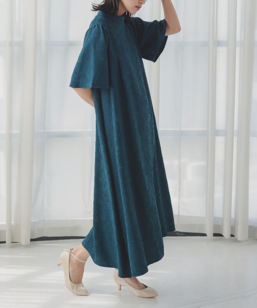 Dorry Doll（ドリードール）の「フラワージャガードフレアードレス　オケージョンドレス（ドレス・レディース・ブラック/ブルー/グリーン・MEDIUM）」の16枚目の写真