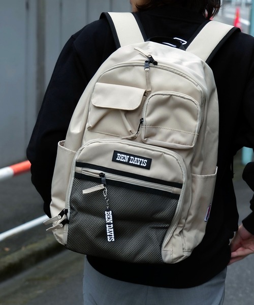 BEN DAVIS（ベンデイビス）の「【BEN DAVIS/ベンデイビス】LARGE DAYPACK 29L（バックパック/リュック・メンズ・ライトベージュ/ブラック/オフホワイト・FREE）」の3枚目の写真