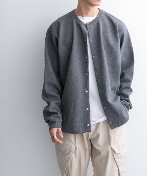 FORK&SPOON（フォークアンドスプーン）の「FORK&SPOON　ダンボールクルーネックカーディガン（カーディガン/ボレロ・メンズ・チャコールグレー/グレー・5/4）」の7枚目の写真