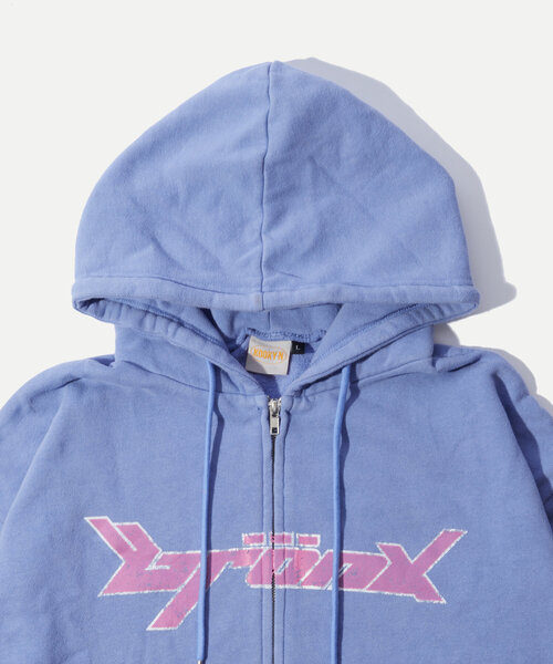 WHO'S WHO gallery（フーズフーギャラリー）の「＊2サイズ展開あり【KOOKY'N/クーキー】BRONXヴィンテージライクジップパーカー（パーカー・レディース・ブラック/サックスブルー/ライトグレー/レッド/ネイビー/パープル・MEDIUM/LARGE）」の5枚目の写真
