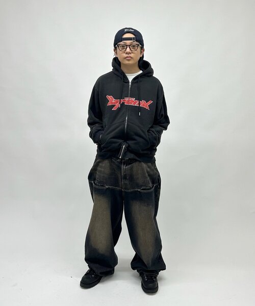 WHO'S WHO gallery（フーズフーギャラリー）の「＊2サイズ展開あり【KOOKY'N/クーキー】BRONXヴィンテージライクジップパーカー（パーカー・レディース・ブラック/サックスブルー/ライトグレー/レッド/ネイビー/パープル・MEDIUM/LARGE）」の8枚目の写真