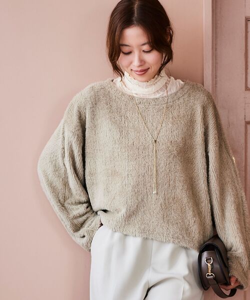 le.coeur blanc(ルクールブラン)の「シャギードルマンプルオーバー(Tシャツ/カットソー・レディース・ベージュ/モカ/ライトグレー・38)」の8枚目の写真