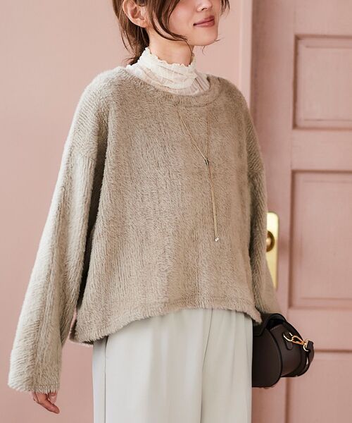 le.coeur blanc(ルクールブラン)の「シャギードルマンプルオーバー(Tシャツ/カットソー・レディース・ベージュ/モカ/ライトグレー・38)」の9枚目の写真