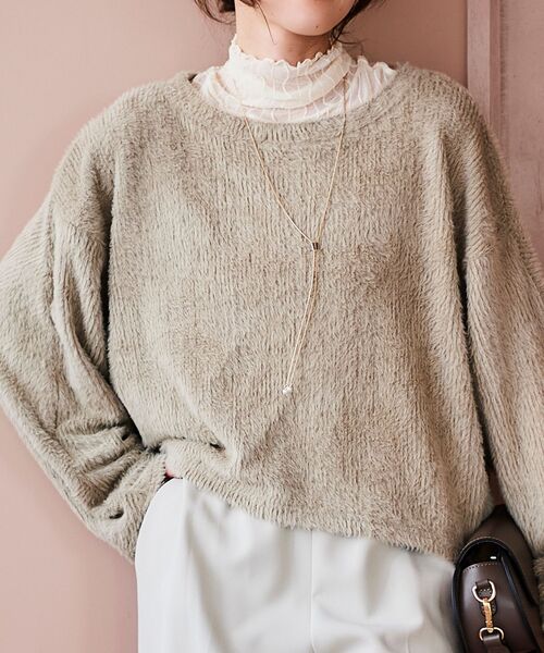 le.coeur blanc(ルクールブラン)の「シャギードルマンプルオーバー(Tシャツ/カットソー・レディース・ベージュ/モカ/ライトグレー・38)」の10枚目の写真