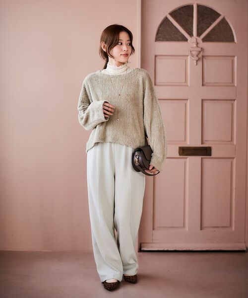 le.coeur blanc(ルクールブラン)の「シャギードルマンプルオーバー(Tシャツ/カットソー・レディース・ベージュ/モカ/ライトグレー・38)」の12枚目の写真