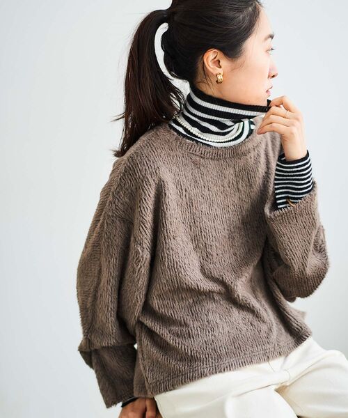 【セール】シャギードルマンプルオーバー(Tシャツ/カットソー)|le.coeur blanc(ルクールブラン) 【セール】シャギードルマンプルオーバー(Tシャツ/カットソー)|le.coeur blanc(ルクールブラン)