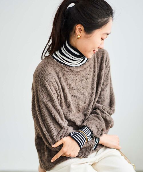 【セール】シャギードルマンプルオーバー(Tシャツ/カットソー)|le.coeur blanc(ルクールブラン) 【セール】シャギードルマンプルオーバー(Tシャツ/カットソー)|le.coeur blanc(ルクールブラン)