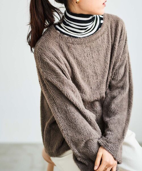 【セール】シャギードルマンプルオーバー(Tシャツ/カットソー)|le.coeur blanc(ルクールブラン) 【セール】シャギードルマンプルオーバー(Tシャツ/カットソー)|le.coeur blanc(ルクールブラン)