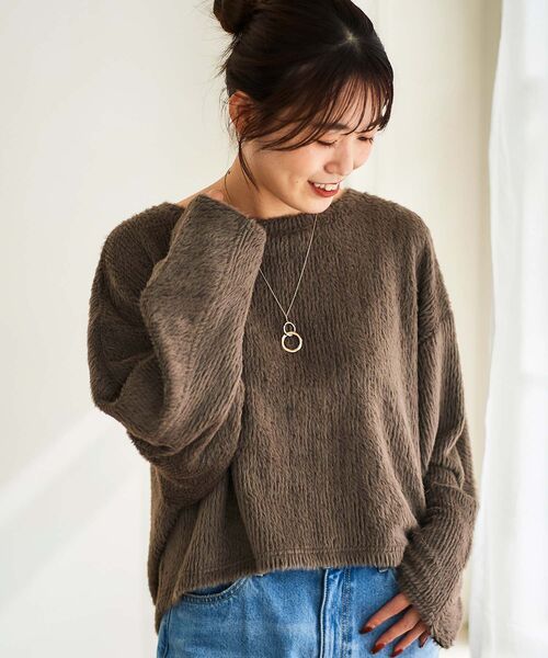 【セール】シャギードルマンプルオーバー(Tシャツ/カットソー)|le.coeur blanc(ルクールブラン) 【セール】シャギードルマンプルオーバー(Tシャツ/カットソー)|le.coeur blanc(ルクールブラン)