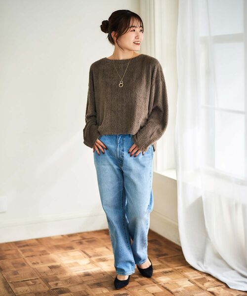 【セール】シャギードルマンプルオーバー(Tシャツ/カットソー)|le.coeur blanc(ルクールブラン) 【セール】シャギードルマンプルオーバー(Tシャツ/カットソー)|le.coeur blanc(ルクールブラン)