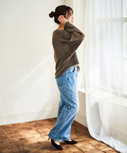 【セール】シャギードルマンプルオーバー(Tシャツ/カットソー)|le.coeur blanc(ルクールブラン) 【セール】シャギードルマンプルオーバー(Tシャツ/カットソー)|le.coeur blanc(ルクールブラン)