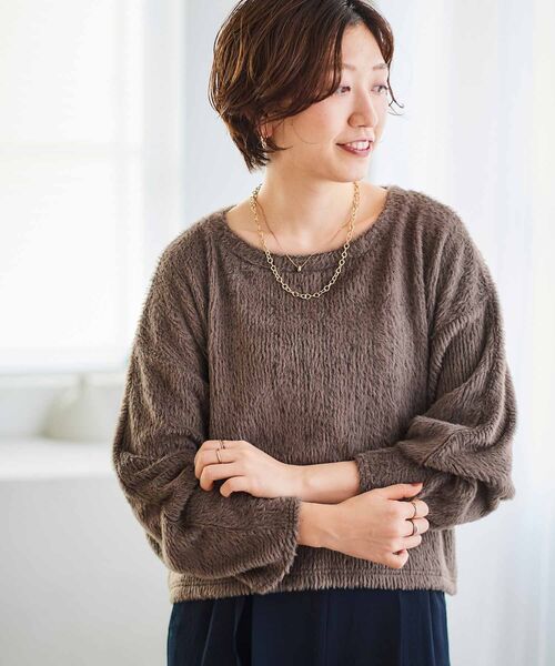 【セール】シャギードルマンプルオーバー(Tシャツ/カットソー)|le.coeur blanc(ルクールブラン) 【セール】シャギードルマンプルオーバー(Tシャツ/カットソー)|le.coeur blanc(ルクールブラン)