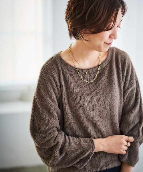 【セール】シャギードルマンプルオーバー(Tシャツ/カットソー)|le.coeur blanc(ルクールブラン) 【セール】シャギードルマンプルオーバー(Tシャツ/カットソー)|le.coeur blanc(ルクールブラン)