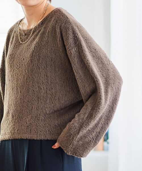 【セール】シャギードルマンプルオーバー(Tシャツ/カットソー)|le.coeur blanc(ルクールブラン) 【セール】シャギードルマンプルオーバー(Tシャツ/カットソー)|le.coeur blanc(ルクールブラン)