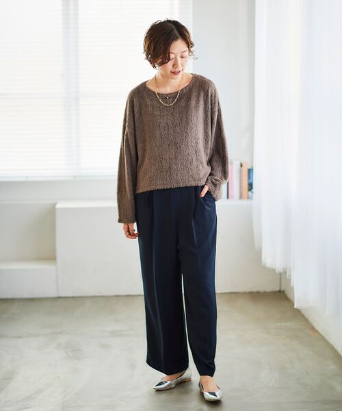 【セール】シャギードルマンプルオーバー(Tシャツ/カットソー)|le.coeur blanc(ルクールブラン) 【セール】シャギードルマンプルオーバー(Tシャツ/カットソー)|le.coeur blanc(ルクールブラン)