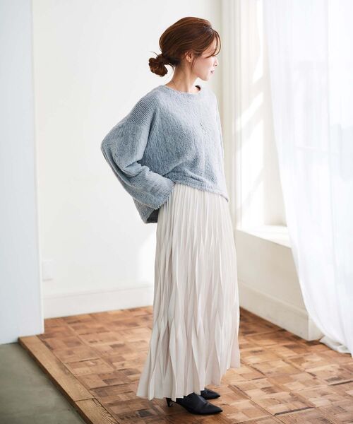 【セール】シャギードルマンプルオーバー(Tシャツ/カットソー)|le.coeur blanc(ルクールブラン) 【セール】シャギードルマンプルオーバー(Tシャツ/カットソー)|le.coeur blanc(ルクールブラン)