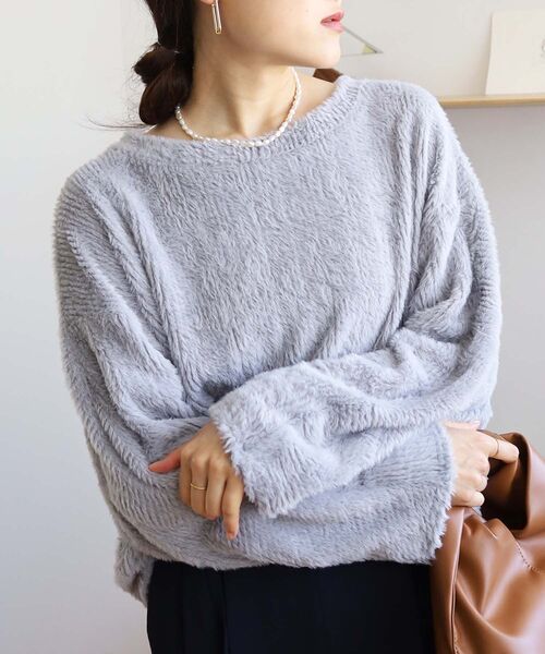 【セール】シャギードルマンプルオーバー(Tシャツ/カットソー)|le.coeur blanc(ルクールブラン) 【セール】シャギードルマンプルオーバー(Tシャツ/カットソー)|le.coeur blanc(ルクールブラン)