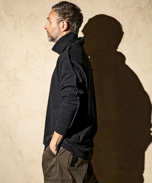 C DIEM(カルペディエム)の「C DIEM(カルペディエム)レザーパイピング モックネックシャツ ロングTシャツ(Tシャツ/カットソー・メンズ・ブラック/ベージュ/グレー・S/M/L/XL)」の20枚目の写真