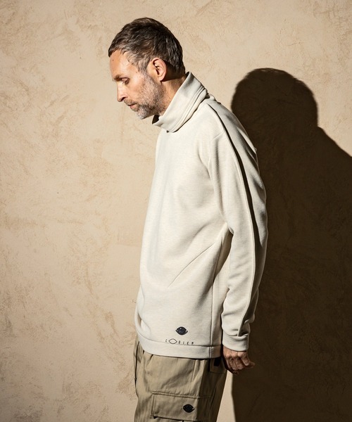 C DIEM(カルペディエム)の「C DIEM(カルペディエム)レザーパイピング モックネックシャツ ロングTシャツ(Tシャツ/カットソー・メンズ・ブラック/ベージュ/グレー・S/M/L/XL)」の7枚目の写真