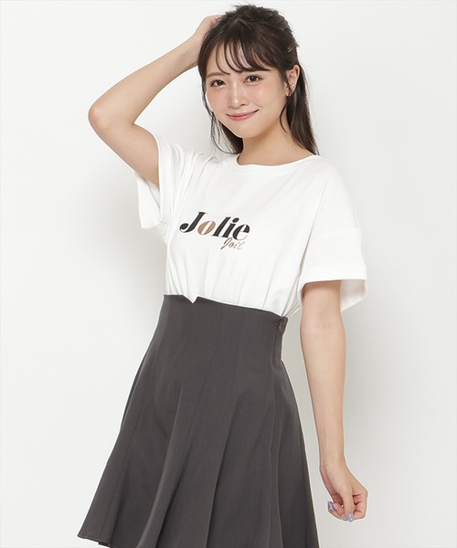 REDYAZEL（レディアゼル）の「ロゴプリントＴシャツ（Tシャツ/カットソー・レディース・オフホワイト/ブラック/ベージュ・FREE）」の2枚目の写真