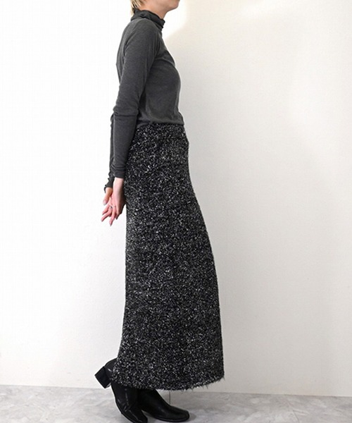 STYLEBLOCK（スタイルブロック）の「ラメシャギーニットタイトスカート（スカート・レディース・ライトグレー/アイボリー/ブラック・M）」の6枚目の写真