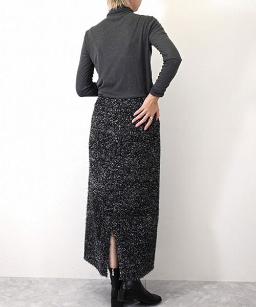 STYLEBLOCK（スタイルブロック）の「ラメシャギーニットタイトスカート（スカート・レディース・ライトグレー/アイボリー/ブラック・M）」の8枚目の写真