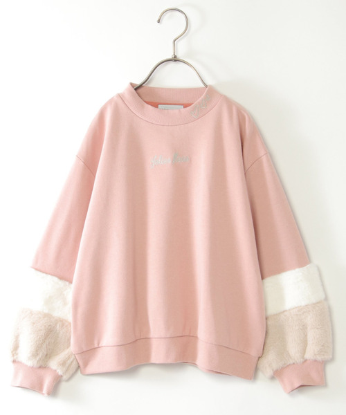 ikka(イッカ)の「袖フェイクファー刺繍裏毛プルオーバー(120~160cm)(スウェット・キッズ・ブラック/オフホワイト/マジェンタ/ブルー・120/130/140/150/160)」の4枚目の写真