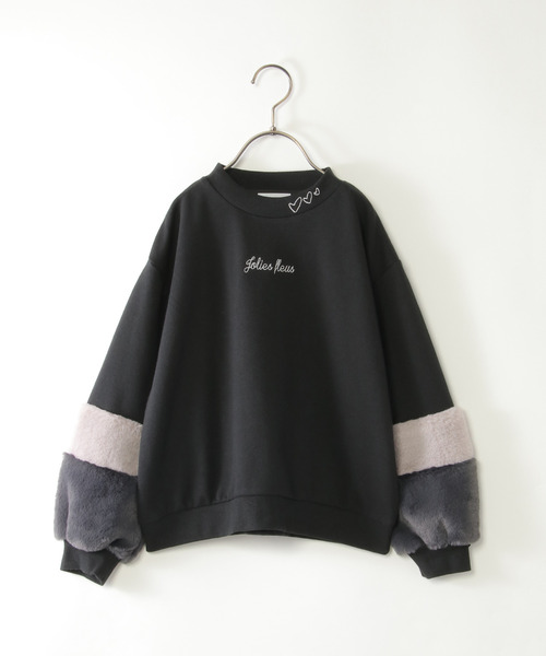 ikka(イッカ)の「袖フェイクファー刺繍裏毛プルオーバー(120~160cm)(スウェット・キッズ・ブラック/オフホワイト/マジェンタ/ブルー・120/130/140/150/160)」の14枚目の写真