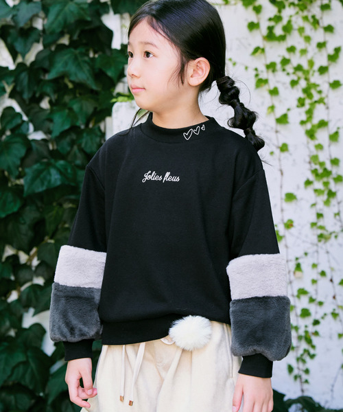 ikka(イッカ)の「袖フェイクファー刺繍裏毛プルオーバー(120~160cm)(スウェット・キッズ・ブラック/オフホワイト/マジェンタ/ブルー・120/130/140/150/160)」の20枚目の写真