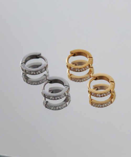 ciite' surgical stainless(シーテサージカルステンレス)の「【 金属アレルギー対応 】 ビジューミニフープピアス サージカルステンレス (両耳用)(ピアス(両耳用)・レディース・シルバー/ゴールド/ピンクゴールド・FREE)」の8枚目の写真