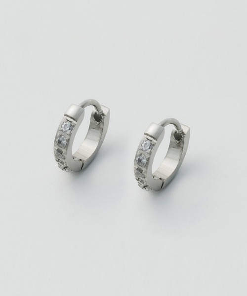ciite' surgical stainless(シーテサージカルステンレス)の「【 金属アレルギー対応 】 ビジューミニフープピアス サージカルステンレス (両耳用)(ピアス(両耳用)・レディース・シルバー/ゴールド/ピンクゴールド・FREE)」の4枚目の写真