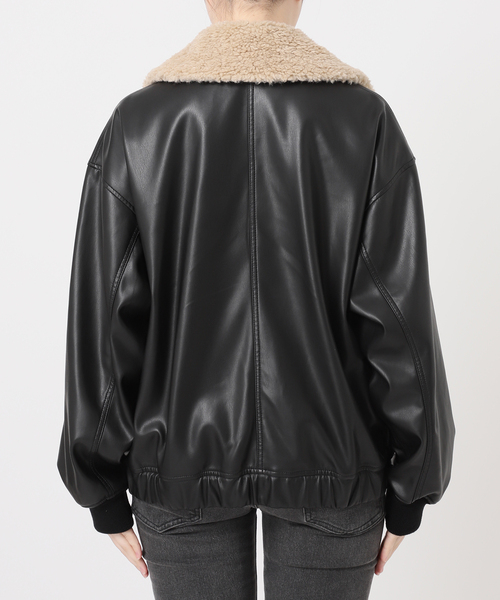 JOURNAL STANDARD relume(ジャーナルスタンダード レリューム)の「ボアカラーフェイクレザーブルゾン(ライダースジャケット・レディース・ブラック・FREE)」の13枚目の写真