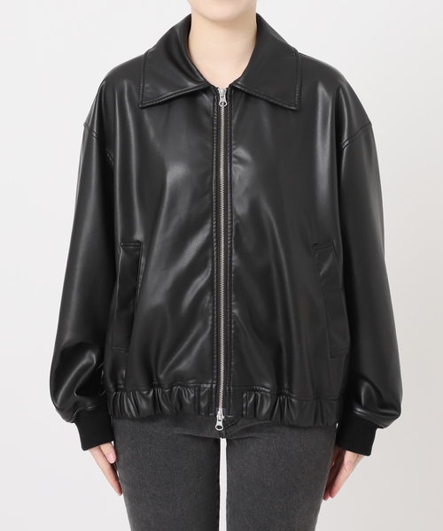 JOURNAL STANDARD relume(ジャーナルスタンダード レリューム)の「ボアカラーフェイクレザーブルゾン(ライダースジャケット・レディース・ブラック・FREE)」の14枚目の写真