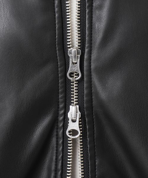 JOURNAL STANDARD relume(ジャーナルスタンダード レリューム)の「ボアカラーフェイクレザーブルゾン(ライダースジャケット・レディース・ブラック・FREE)」の10枚目の写真