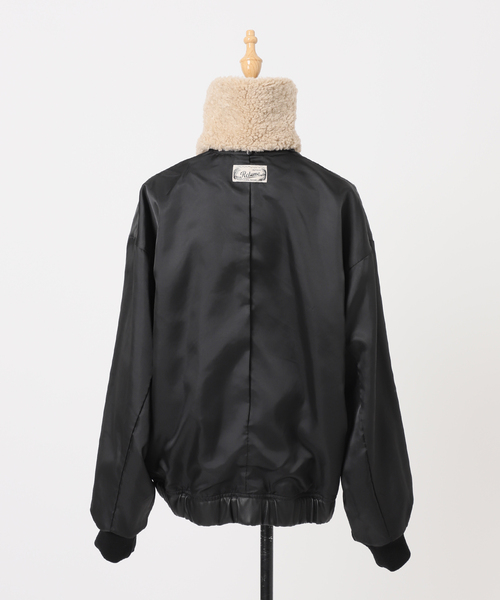 JOURNAL STANDARD relume(ジャーナルスタンダード レリューム)の「ボアカラーフェイクレザーブルゾン(ライダースジャケット・レディース・ブラック・FREE)」の3枚目の写真