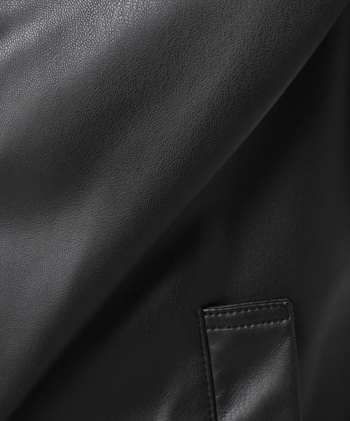 JOURNAL STANDARD relume(ジャーナルスタンダード レリューム)の「ボアカラーフェイクレザーブルゾン(ライダースジャケット・レディース・ブラック・FREE)」の4枚目の写真