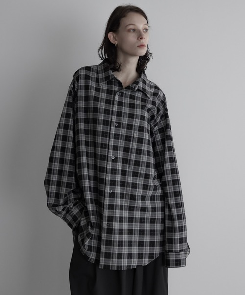 loose check over shirt《shadow lame》/ ルーズチェック