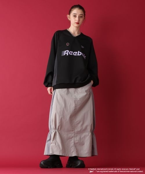 JEANASIS（ジーナシス）の「【Reebok別注】ハイショクキリカエフレアスカート/209498（スカート・レディース・グレー系その他/ブラック系その他/ライトグレー系・FREE）」の11枚目の写真