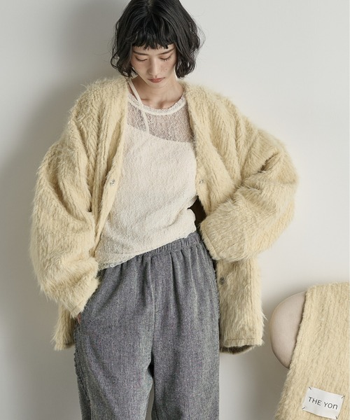 THE YOn（ザヨン）の「ストールセットヘアリーシャギーノーカラー